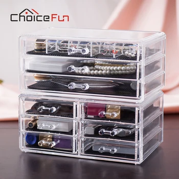 

CHOICE FUN 9 Drawers 15 Grids Makeup Organizer Jewelry Accessories Storage Rings Earring Makeup Plastic Box SF-1005-57