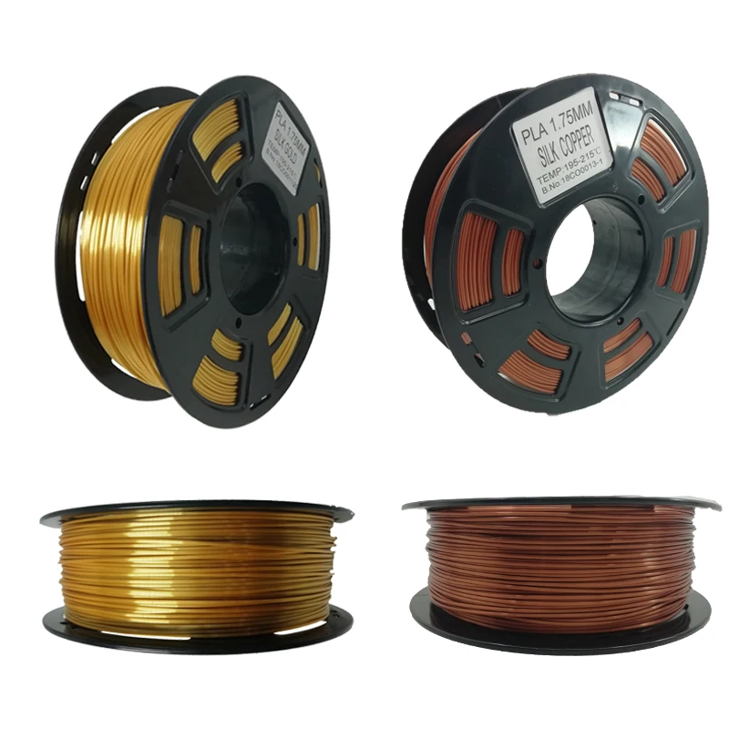 

3D Printer Filament Silk Texture Feeling Gold 1kg 1.75MM/Roll Silky Rich Luster PLA Copper Golden Silver 3D Printing Filament