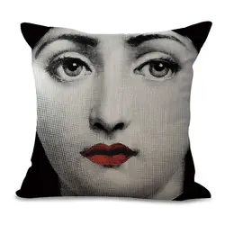 Винтаж Fornasetti Art Красота лицо череп индивидуальный заказ Чехол черный и белый Подушка Наволочка декоративная наволочка