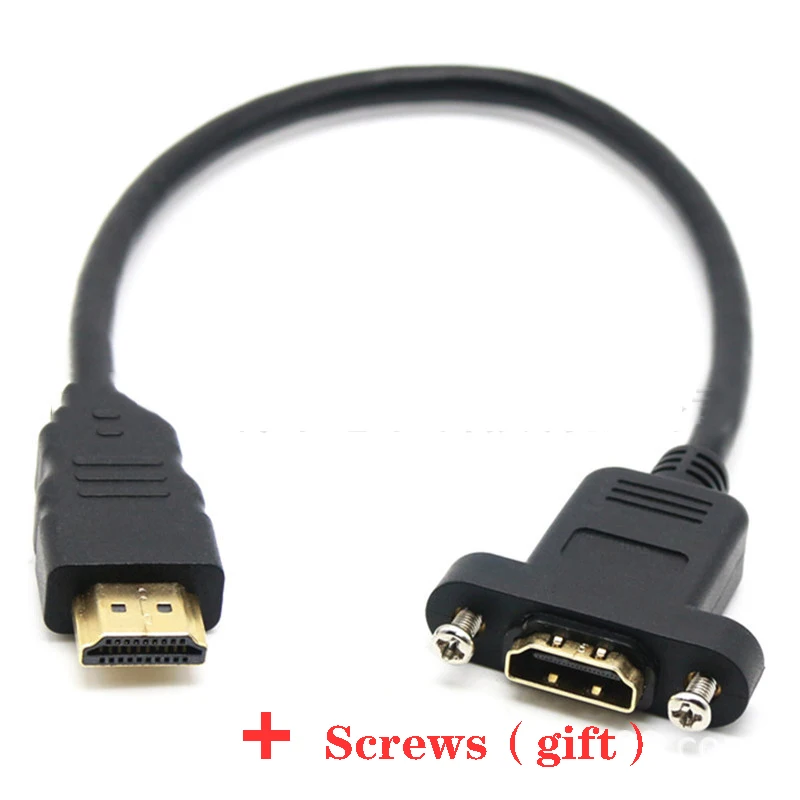 Удлинительный кабель HDMI штекер гнездо с винтовым панельным | Отзывы и видеообзор