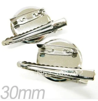 

Free shiping!!!!!!! Silver Tone Prong Clip Brooches W/Pin Needle 30mm