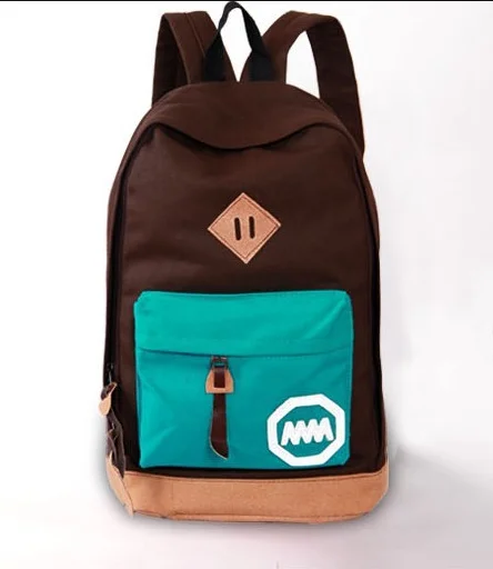 

2015 New Woman Backpack Hot Sale Korean Style Women School Bag Fashion Patchwork Canvas Mochila Escolar Backpacks Bags