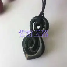 

Natural Xinjiang Hetian stone pendant necklace retro twist heaven and earth pendant men and women jewelry JADES jewelry