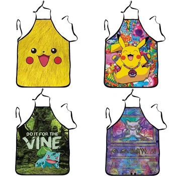 

3D Funny Pokemon Aprons Children Cartoon Pikachu Kitchen Apron Dinner Party Cooking Apron Cozinha Tablier Cuisine Pinafore Adult