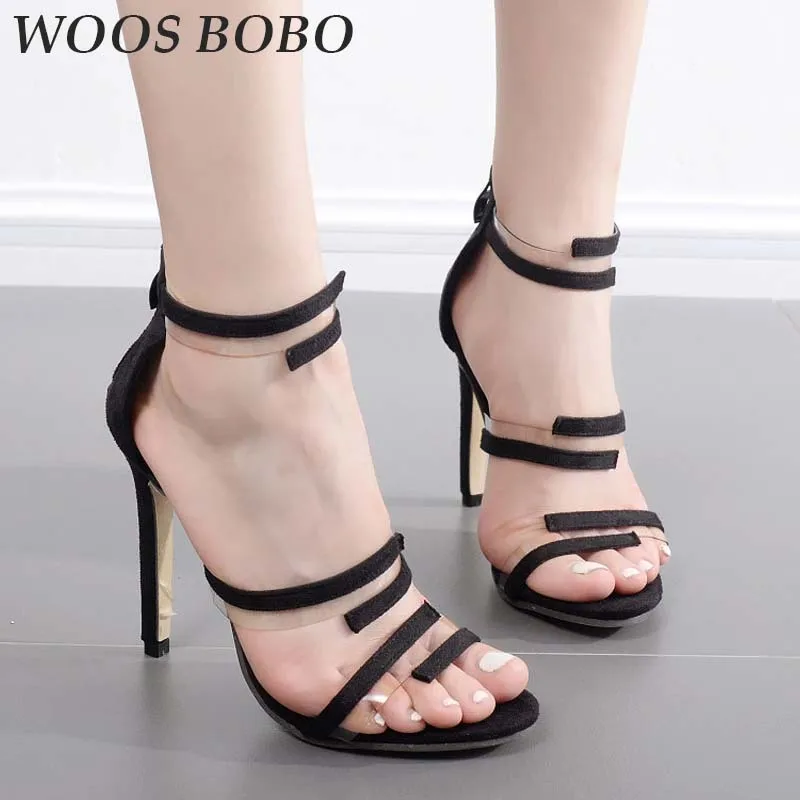 

Women Summer High Heel Sandals Transparent Shoes Clear Peep Toe High Heels Summer Fashion Shoes Woman Brand Thin Heels Sandals