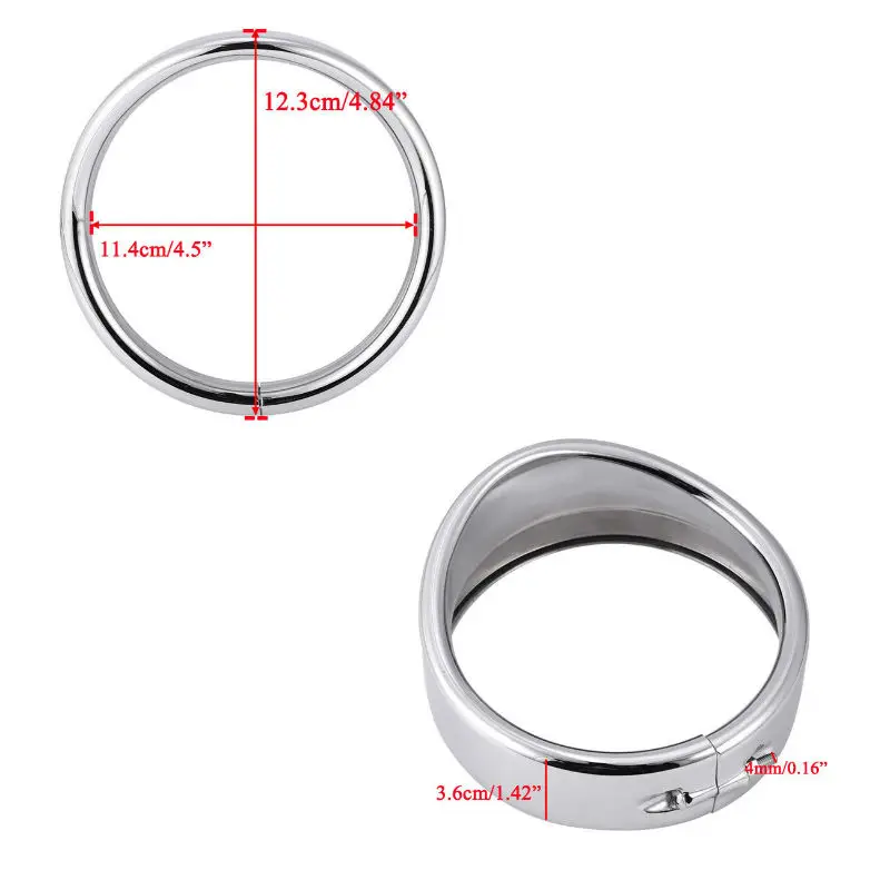 Пара 4,5 дюймов 4 1/2 светодиодный светильник для мотоцикла, противотуманный светильник, козырек, Стильное кольцо с отделкой для FLHTCU, ультра классическое скольжение