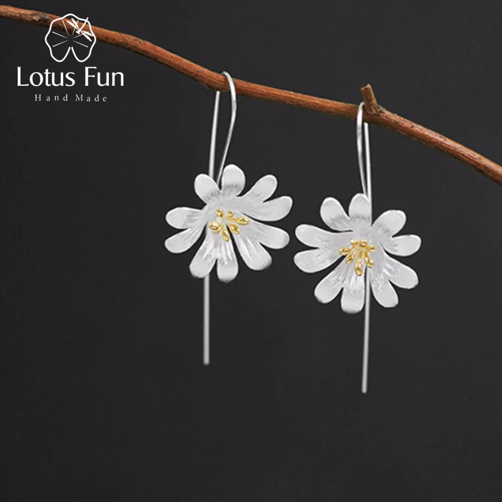 Lotus Fun реальные стерлингового серебра 925 Творческий ручной работы дизайнера
