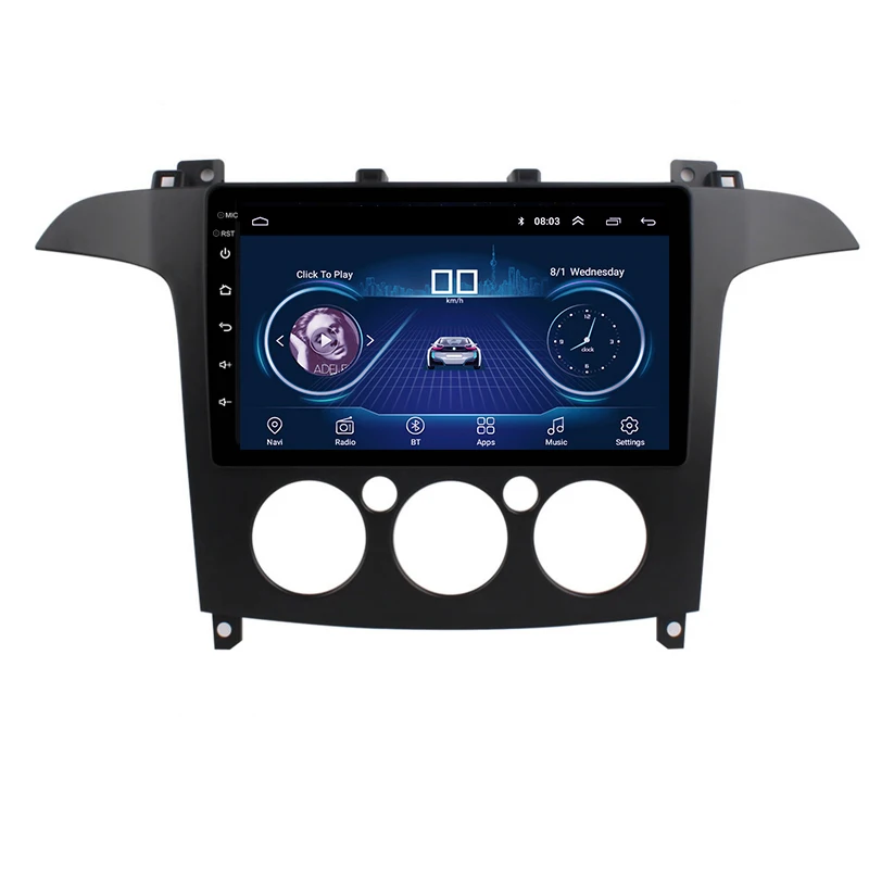 Discount 9inch IPS and 2.5D Touch Screen Android 8.1 Car DVD GPS Navigation for Ford S-Max Galaxy 2007 2008 Radio Audio Stereo 1