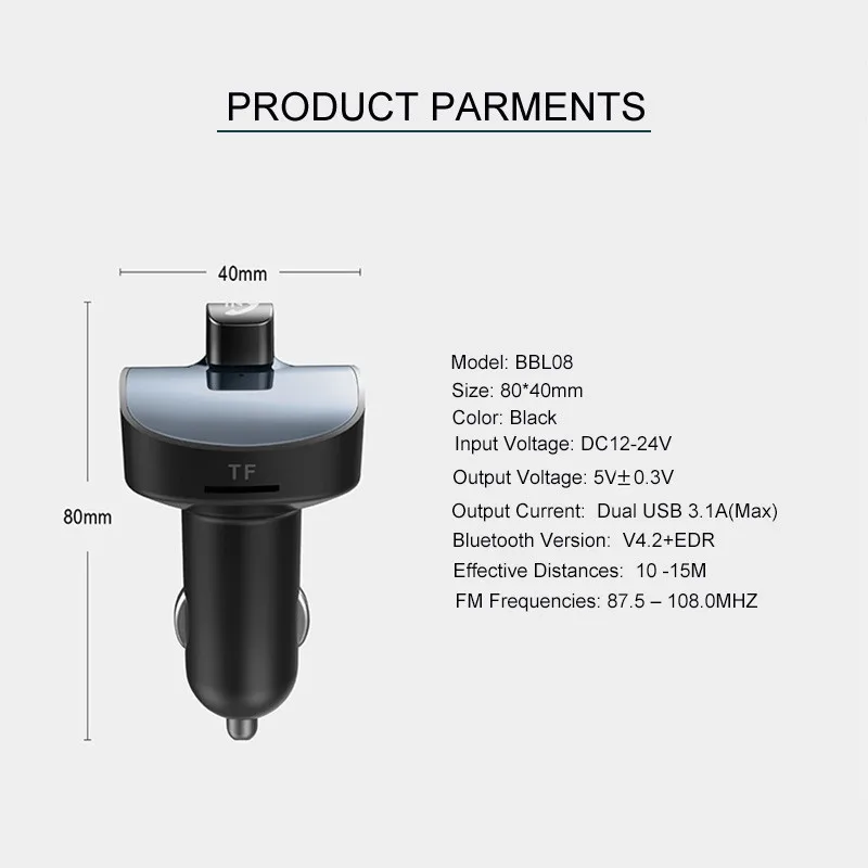 Новое обновление Bluetoth 5,0 MP3-плеер Handsfree автомобильный комплект с двойным USB зарядным устройством Aux TF карта плеер беспроводной аудио адаптер для Авторадио