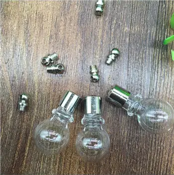 

50pieces SCREW CAP ball 27.8*12.7mm glass vial pendant glass bottle necklace pendant glass globe name on rice art oil charm