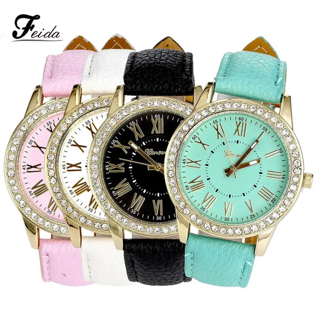 Feida Geneva Watch montre femme de marque 2016 Roman Quartz Wrist Watches Fashion Ladies Watch