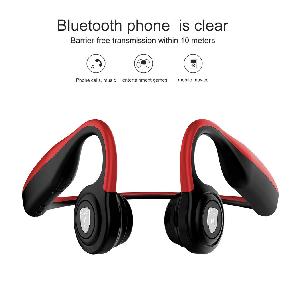 Наушники с костной проводимостью, Bluetooth, Беспроводные спортивные гарнитуры, Hi-Fi, музыкальные стерео наушники с микрофоном, влагозащищенные наушники с шумоподавлением