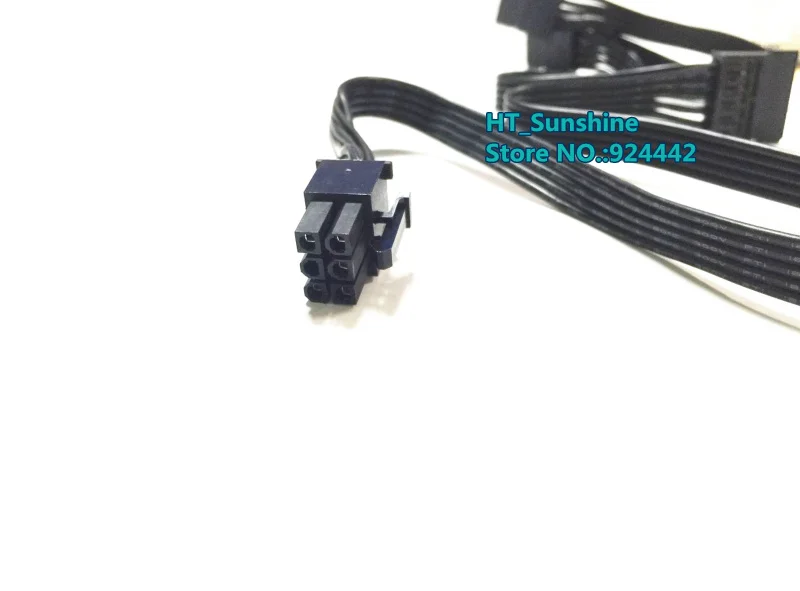 High Quaity 40cm black PCI-E 6 Pin Male 1 to 4 SATA 15pin Modular Power Supply Cable for Corsair CX600M PSU 