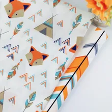 Raposa seta 100% tecido de algodão diy berço cama decoração tissus au metro costura telas colcha colcha retalhos bebê vestido pano material