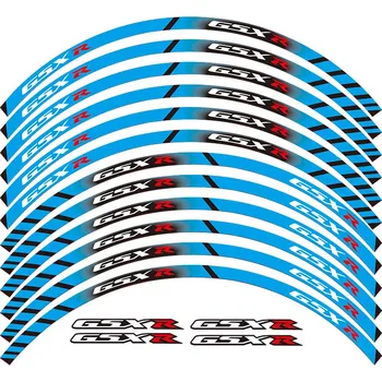 

For SUZUKI GSX-R GSXR Wheel Sticker 17" Reflective Decals Rim Tape Stripes Bike-Blue