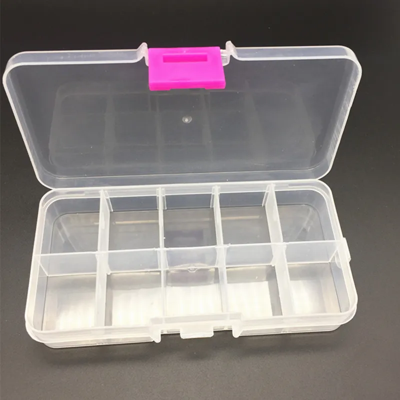 

10 lattices PE storage box Plastic for button switch fuse Components Fishing bait home diy