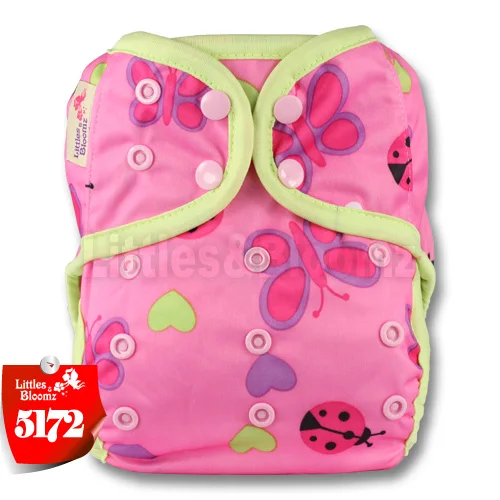 [Littles&Bloomz] детские подгузники одного размера, многоразовые тканевые цветные подгузники, водонепроницаемая упаковка для использования с плоскими или встроенными подгузниками - Цвет: 5172