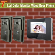 2 Cámara de 1 Monitor de 7 tft de vídeo portero automático intercom sistema de visión nocturna de intercomunicación teléfono video de la puerta sistema de entrada de vídeo intercom