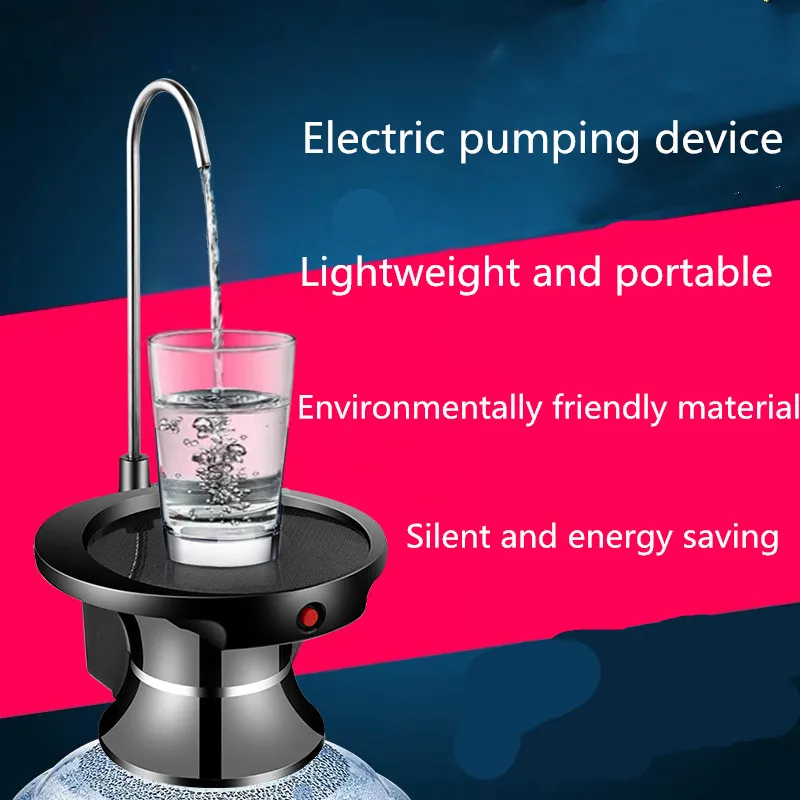 Portable Electric Dispenser Automatic Pumping Rechargeable Home Bottled Water Pump USB Charging Water Bottle Pump Dispenser