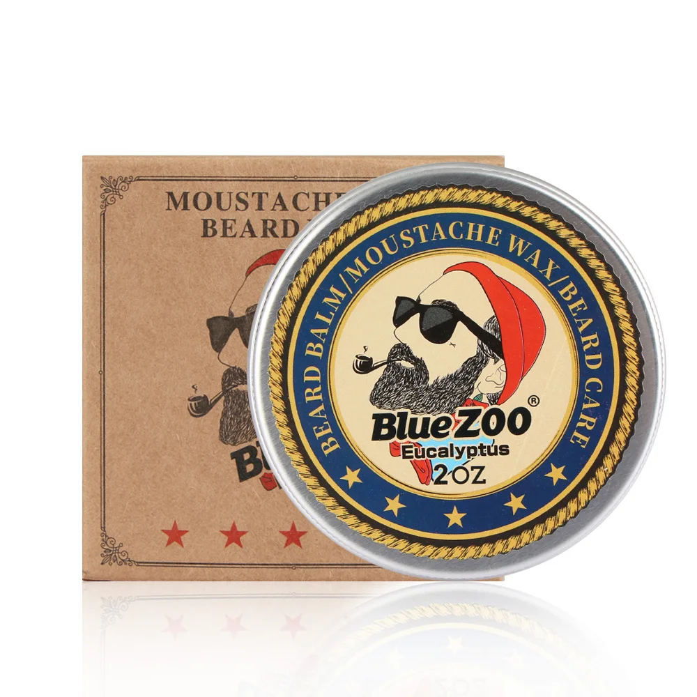 Blue ZOO натуральный крем для усов, увлажняющий бальзам для бороды, сладкий оранжевый сандаловое дерево, эвкалипт, здоровый органический воск для бороды