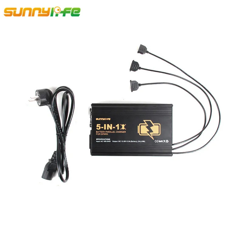  5 In 1 For DJI Spark Parallel Charger Charging 3 Pcs Battery Remote Controller Ports Smartphone Dua