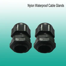 100 шт./лот PG7 черный Пластик нейлон Водонепроницаемый кабельные вводы суставов IP68 кабельный разъем для 3-6,5 мм кабель
