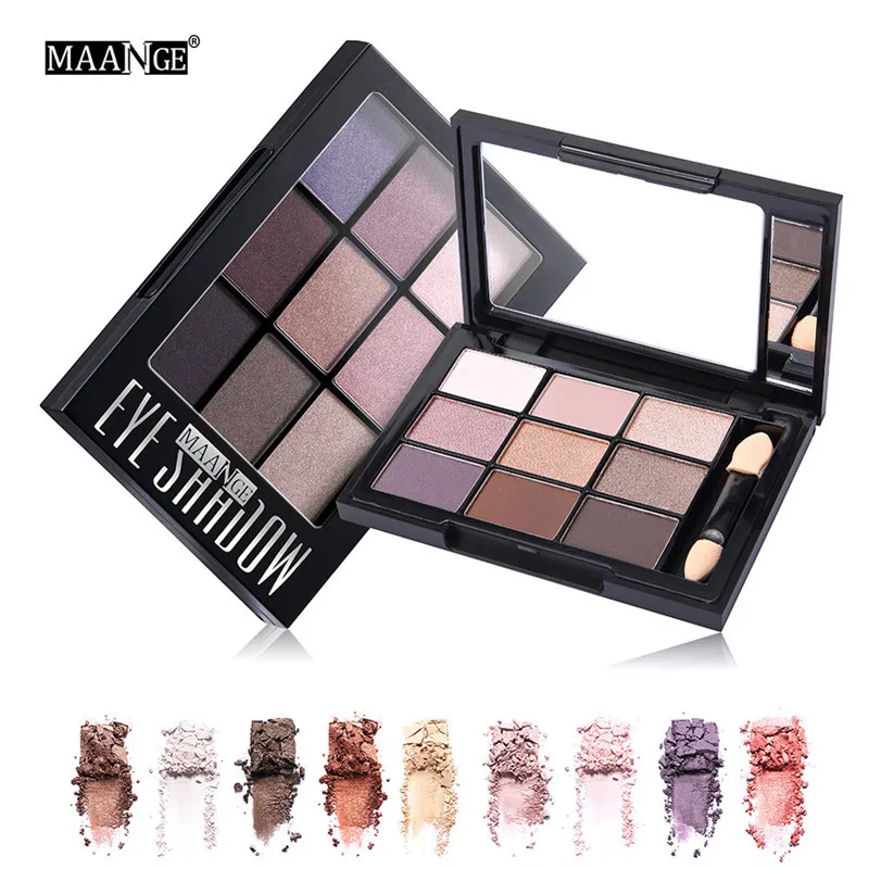 

MAANGE 9 Color Matte Eyeshadow Cream Makeup Palette Shimmer Set +Brush Set Beauty Makeup Cosmetic Tools Eye shadow maquiagem