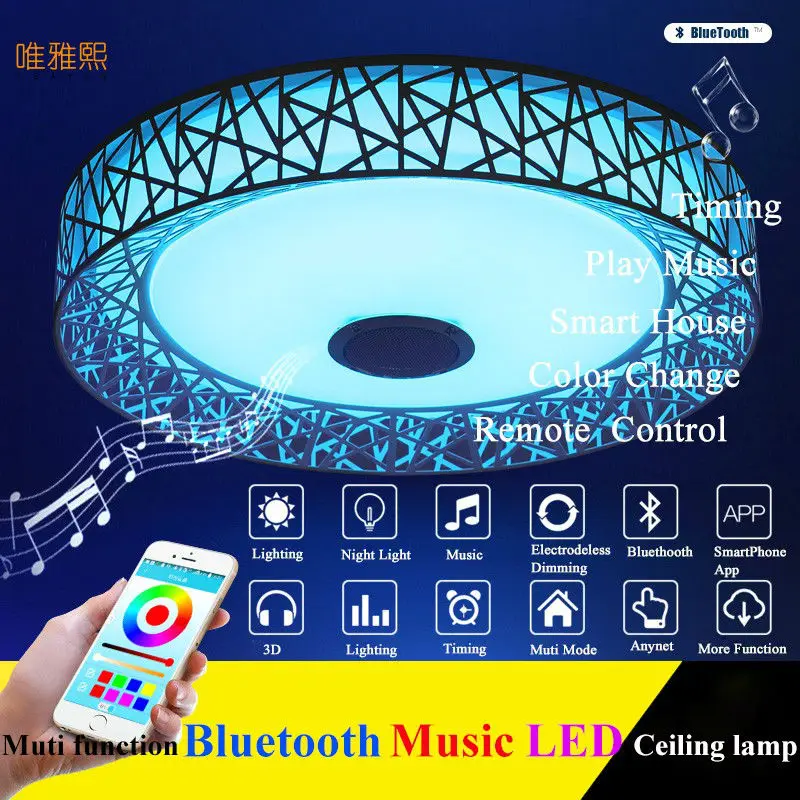 

bluetooth Ceiling Lights For Indoor Lighting led music Ceiling Lamp Fixture For Living Room Bedroom Lam
