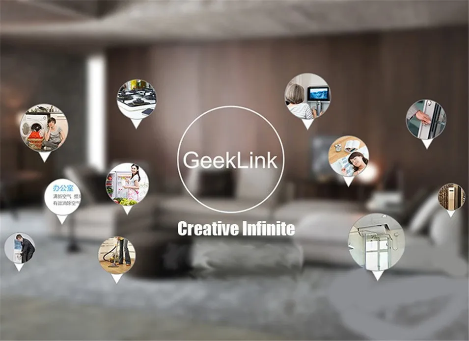 Geeklink Thinker Extension US WIFI Touch Remote Control Switch 1gang 2gang 3gang Universal Control Security Router RF433 315 IR-10