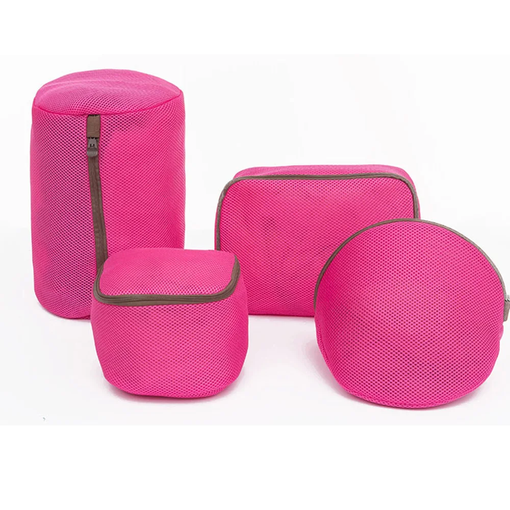 Yolala 4 قطعة/مجموعة الغسيل سماكة مكافحة لف ارتفع أحمر أخضر غسل التنظيف تصنيف حقيبة طقم حقيبة سستة كيس الغسيل