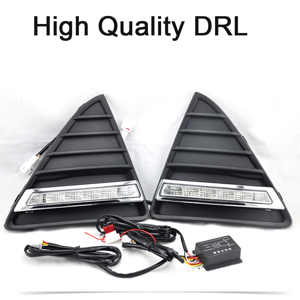ECAHAYAKU автомобиль стиль 12V светодиодный DRL Дневной светильник Наборы поворотник