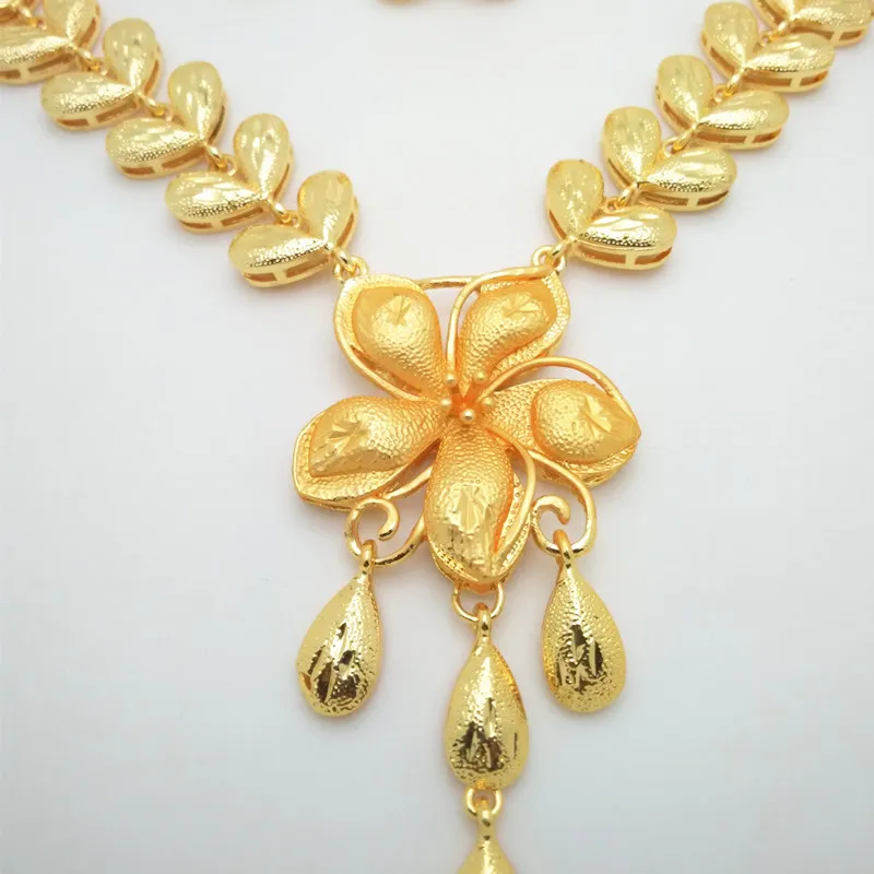 Мама Королевства модные золотые нигерийские Свадебные Африканское ожерелье браслет серьги кольца наборы ювелирных изделий