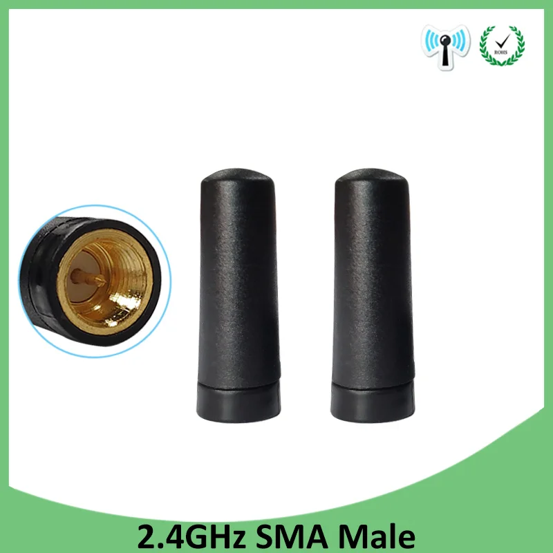 

2pcs 2.4GHz Antenna Wifi 2dbi SMA Male Connector 2.4 ghz antena mini size antennas antenne wi fi 2.4G antenas router