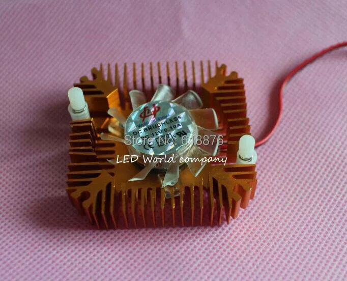 10PCS Aluminum Heatsink with fan for 5W/10W High Power LED light Cooling Cooler DC12V Gold color | Освещение