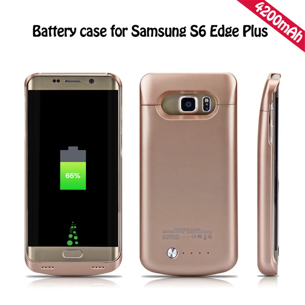 Luxmo 4200 mAH external battery case for Samsung S6 edge plus portable power bank cover rechargeable battery case129-8001 (5)