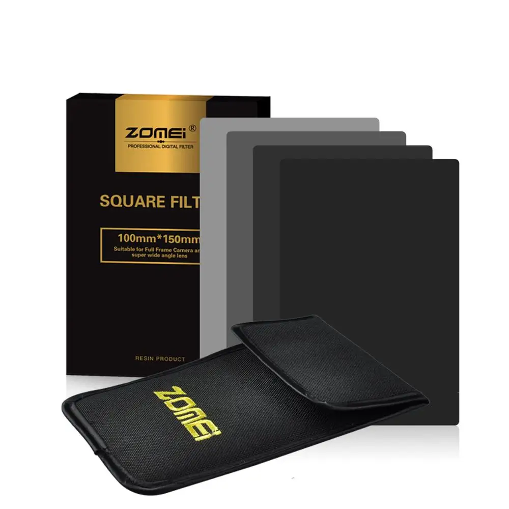 

ZOMEI 150*100mm Square Neutral Density Filter ND Filter Kit ND2+4+8+16 Square filters for Cokin Z-Pro