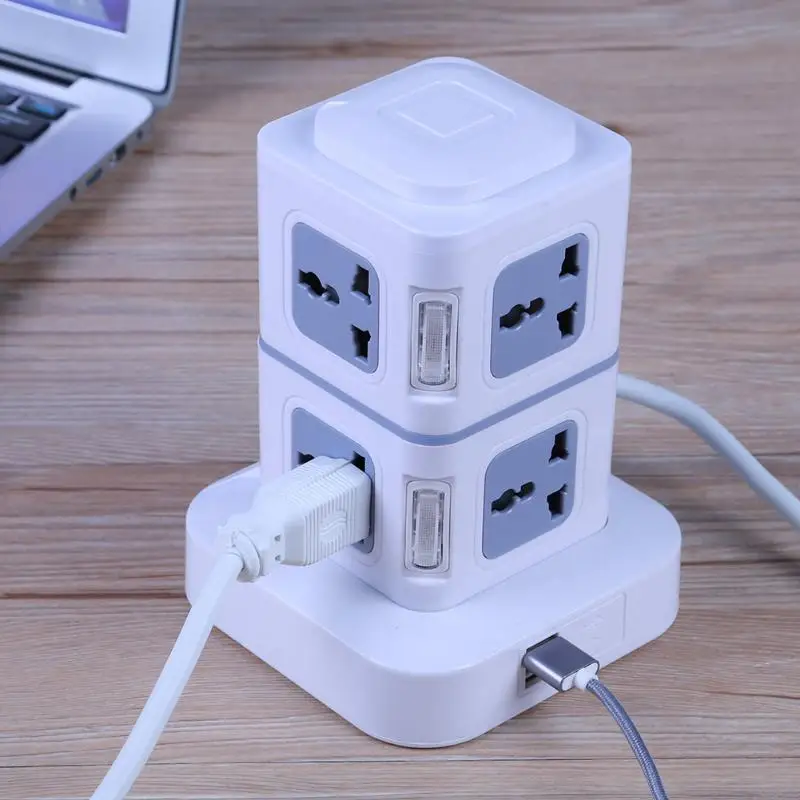 

1.8m/3m EU/US Plug Multi-functional 220 V 10 A Wired Charger Extension Electrical Socket Double Layer With Dual USB Port