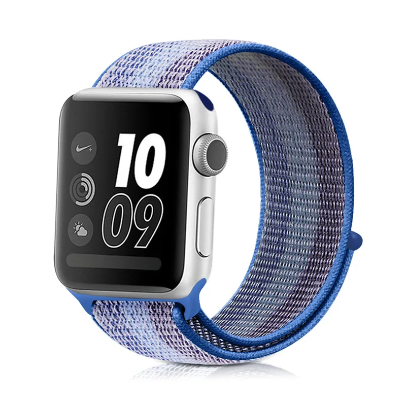 Полосатый цветной нейлоновый дышащий ремешок для часов для Apple Watch iWatch 4 Sports& Edition, спортивный браслет, ремешок для наручных часов - Цвет ремешка: Dark Blue