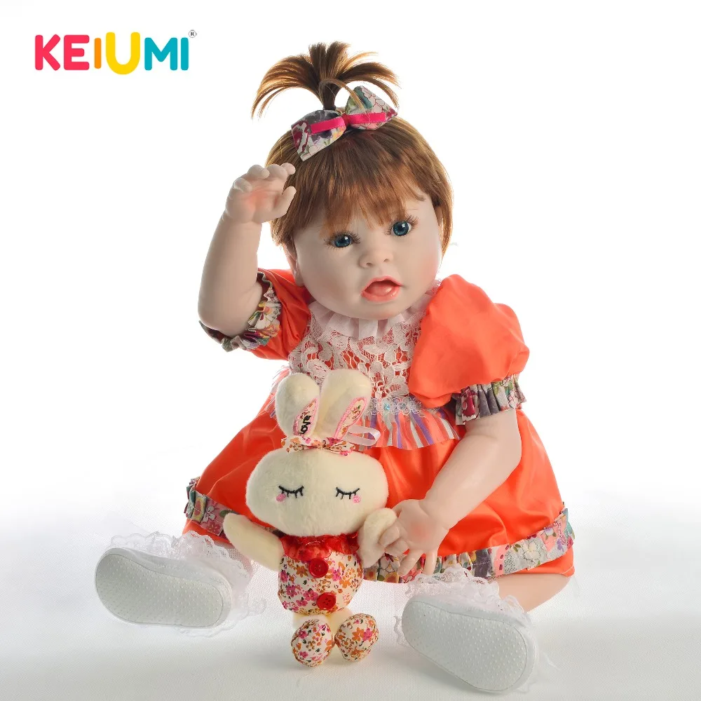 

Pre-order 23 Inch Lovely Reborn Girl Babies Doll Full Silicone Fashion Baby Dolls For Child Birthday Christmas Present Bath Toy