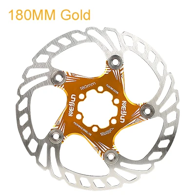 MEIJUN 6/7 дюймов 160 мм 180 мм 5 отверстий вращающийся диск тормозной ротор горный велосипед диски для горных велосипедов тормозной ротор с T25 винты - Цвет: 180mm gold