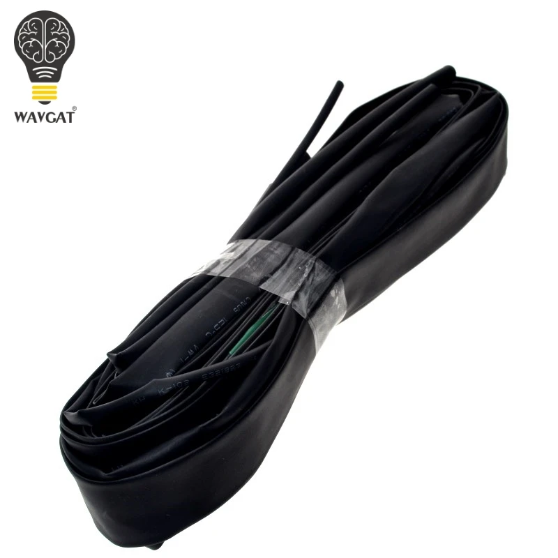 WAVGAT 8 Размер 2 мм ~ 12 термоусадочная трубка черная изоляция рукава провода обмотки