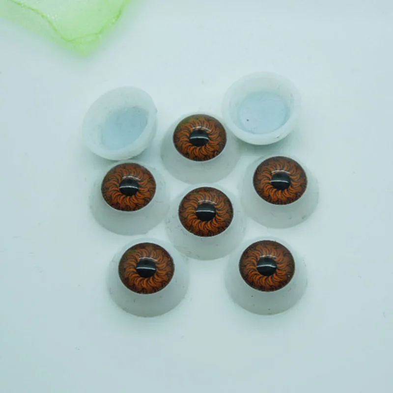 Buy 50Pcs 12mm Half Round Plastic Doll Eyes Brown color BJD EYES, Doll Dollfie