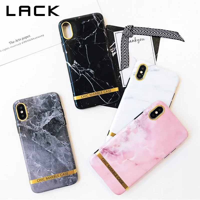 LACK Fashion Soft IMD Phone Case For iphone X Case Granite