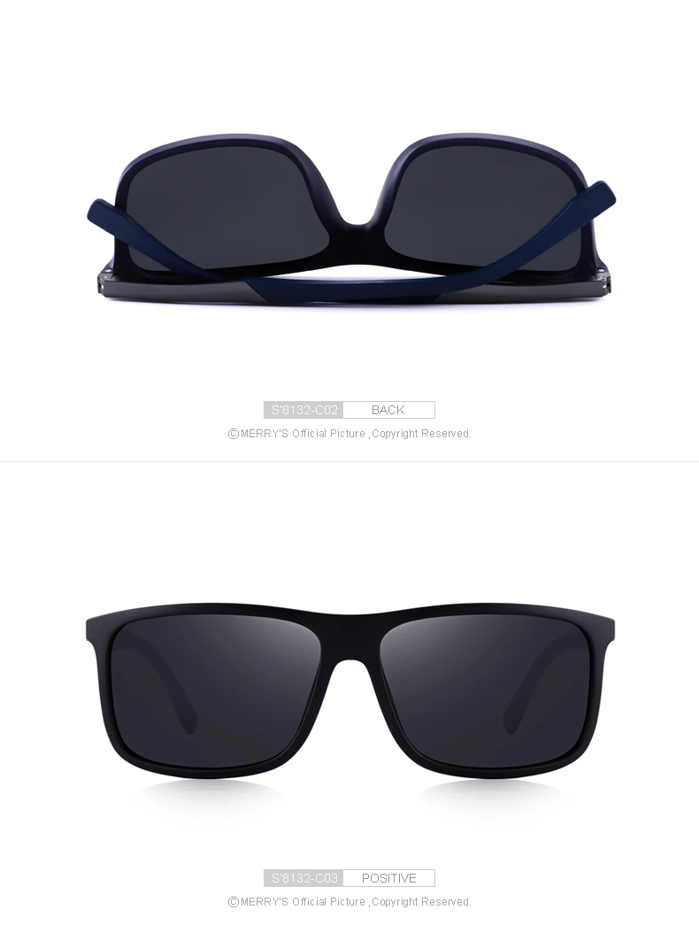 MERRYS Дизайнерские Мужские поляризационные Квадратные Солнцезащитные очки для спорта на открытом воздухе мужские очки авиационные алюминиевые ноги UV400 защита S8132