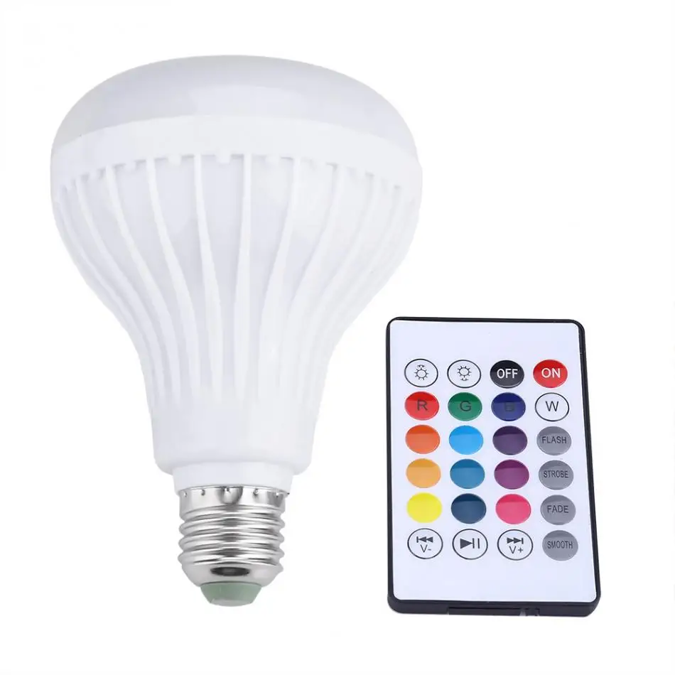 Wireless Bluetooth Speaker Bulb Light 12W LED RGB Smart Light Bulb