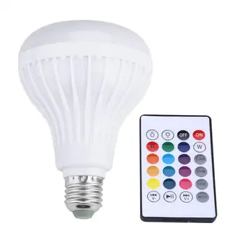 

Wireless Bluetooth Speaker Bulb Light 12W LED RGB Smart Light Bulb Music Play Lamp Bulb Remote Control lampada led