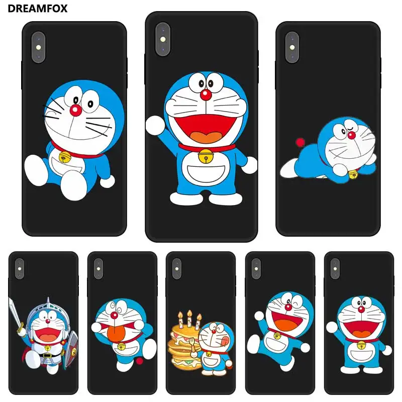 P048 Doraemon Черный силиконовый чехол для Apple iPhone 11 Pro XR XS Max X 8 7 6 6S Plus 5 5S SE |