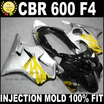 

INJECTION molding kits for HONDA CBR 600 F4 fairings 1999 2000 CBR600 99 00 black yellow fairing kit plastic parts C6