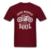 Vintage moto cavalier Cycle mâle hauts & t-shirts moto t-shirt noir quatre roues déplacer le corps deux roues déplacer l'âme ► Photo 2/6