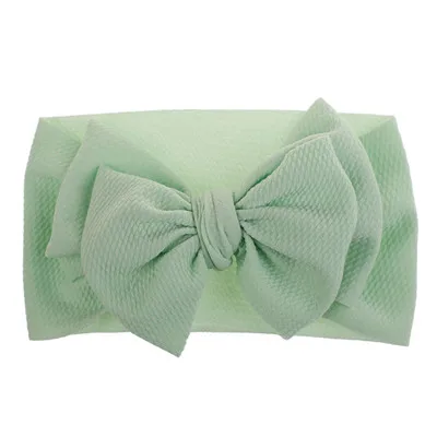 Mint Green 1 шт., повязка на голову с бантом для маленьких девочек, эластичная повязка для головы, головной убор, детская лента для волос A20 - Цвет: Mint Green